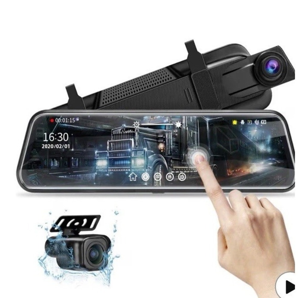 DashCam para Auto Cámara de Espejo Retrovisor 10-Pulgadas FULL‎ HD Camara Coche
